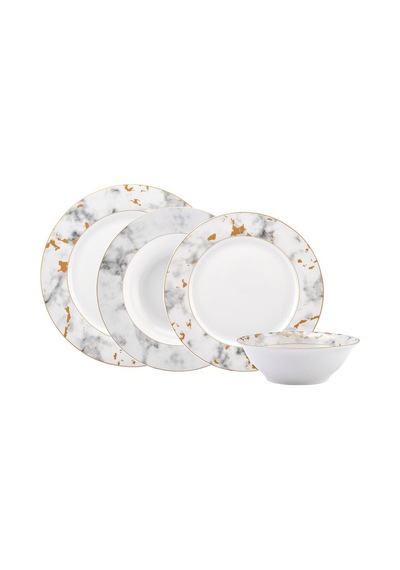 Karaca  Forever Bone Marble 24 Parça 6 Kişilik Yemek Takımı