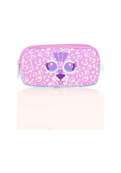 Kaukko Kids 3 Bölmeli Kalem Çantası Cute Face Tiger Pembe L8144