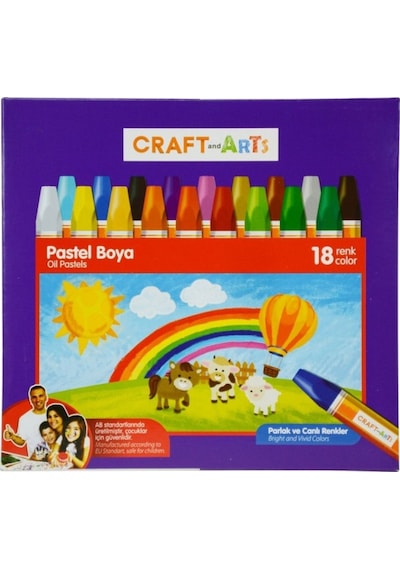 18 Renk Pastel Boya Karton Kutu Stok Fazlası