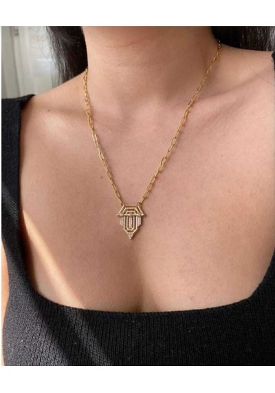 Vogutima Jewelery & Silver By Leyla Altın Tasarım 18 K Altın Kaplama 925 Ayar Gümüş Kolye