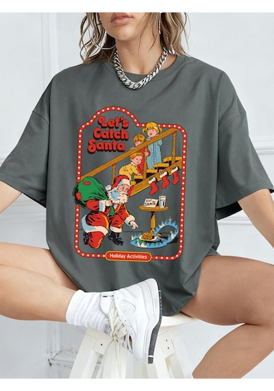 Noıssey Urban Pop Graphic Kadın Tişört Koleksiyonukod 5603 Füme