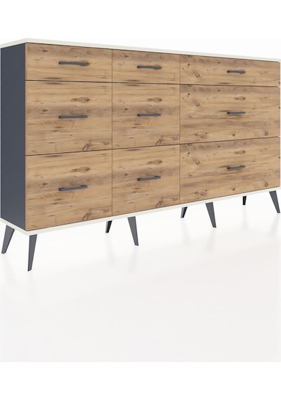 Arges Konsol 9 Çekmeceli 176x30x99 Antrasit-aytaşı/çam Aytası/atlas Çam - Antrasıt Arges Konsol 9 Çekmeceli 176x30x99 Antrasit-aytaşı/çam Aytası/atlas Çam - Antrasıt