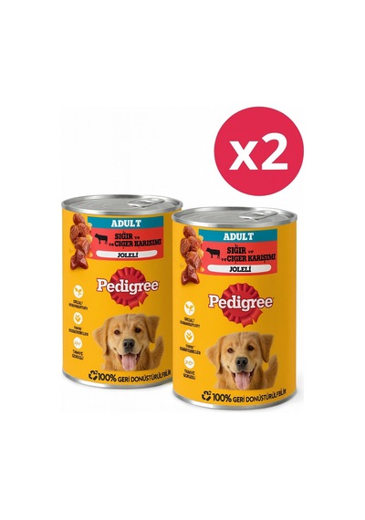 Pedigree Sığırlı Konserve Yaş Köpek Maması 400 G 2 Adet