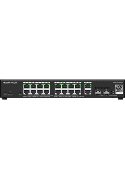 Ruıjıe Reyee Rg-es220gs-p 20port, 16 Port Gigabit Poe, 250w, 2 Port Gigabit Uplink, 2 Port Sfp, Colud Yönetilebilir Switch Metal Kasa