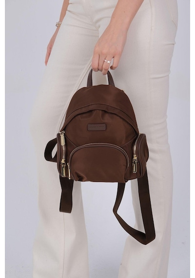 Silver Polo Sp1208 Kadın Sırt Çantası Saten Kahve-kahve