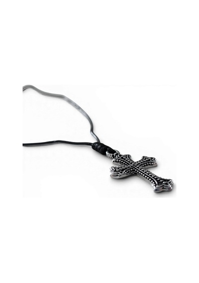 Krom Kaplama Kabartma Nokta Desenli Haç Figürlü Unisex Kolye - Yağlı Koton Kordonlu Ayarlanabilir Gotik Klasik Haç Kolye Siyah Gümüş Krom Kaplama Kabartma Nokta Desenli Haç Figürlü Unisex Kolye - Yağlı Koton Kordonlu Ayarlanabilir Gotik Klasik Haç Kolye Siyah Gümüş