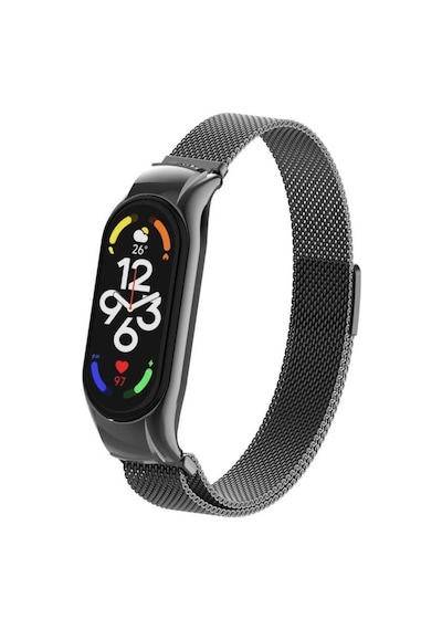 Xiaomi Mi Band 7 Metal Uyumlu Kordon Gösterişli Ve Şık Tasarımlı Krd-01 -siyah