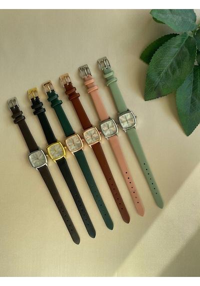 Rub061 25 Mm Rubsey Retro Minimal Deri Kordon Vintage Kadın Kol Saati Siyah