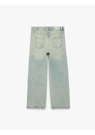 Koton Cepli Kalpli Çiçek İşlemeli Taşlı Geniş Paça Denim Pantolon - Wide Leg Jeans Lıght Indıgo 7wkg40053ad Açık Mavi Koton Cepli Kalpli Çiçek İşlemeli Taşlı Geniş Paça Denim Pantolon - Wide Leg Jeans Lıght Indıgo 7wkg40053ad Açık Mavi