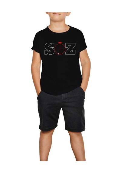 Zepplin Giyim Söz Dizisi Logo 2 Siyah Çocuk Tişört