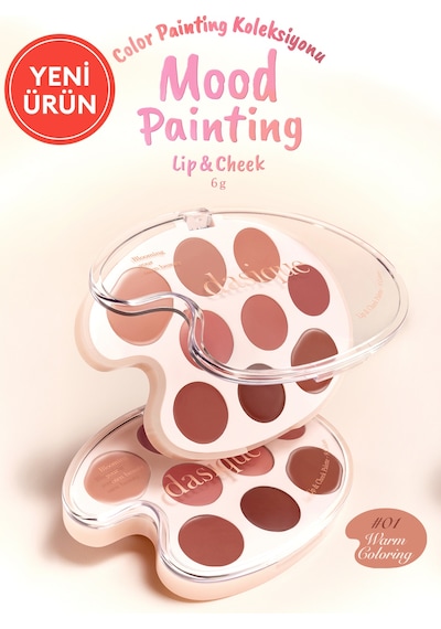 Dasique 9 Renkli Ruj & Allık Paleti Mood Painting Lip & Cheek Palette 01 Warm Coloring 01 Warm Coloring