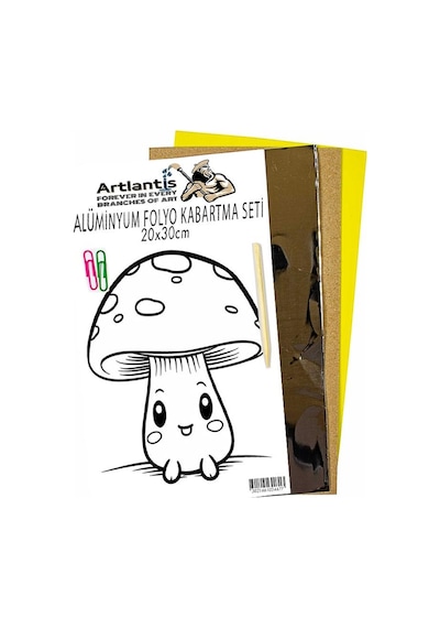 Alüminyum Folyo Kabartma Seti 20x30 Cm Deney Malzemesi 1 Paket Aliminyum Folyo Seti Kabartma Siyah