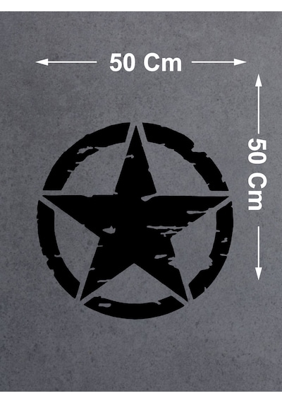 Askeri Yıldız Army Star Sticker - Off Road Pickup Kamp 4x4 Sticker - Araba Oto Motosiklet Karavan Sticker 00677 50x50 Cm
