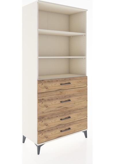 Hyperion Dolap 3 Raflı 4 Çekmeceli 88x44x195 Aytaşı-çam Aytaşı