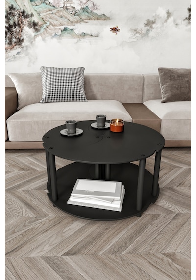 Yin Yang Unıty Serenıty Orta Sehpa 3 Lü Siyah 70cm Siyah