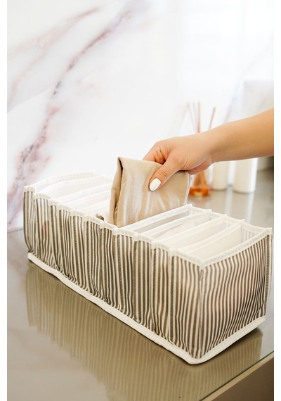 Akordiyon Organizer Çekmece Içi Düzenleyici M Boy Kumaş 100 X 110 Gri Diğer