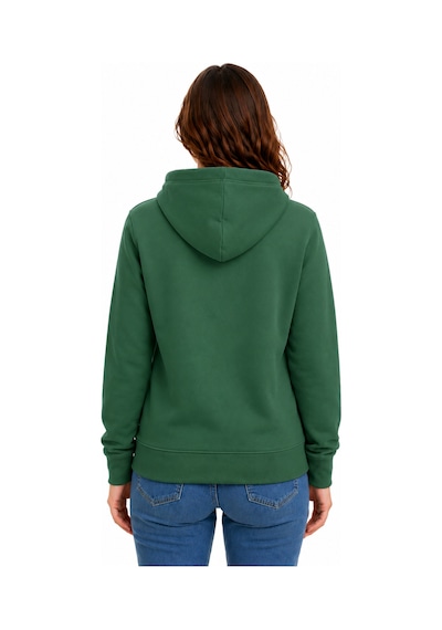 Herkesemoda Ördek Baskılı Kapüşonlu 2 İplik Şardonlu Sweatshirt Yeşil