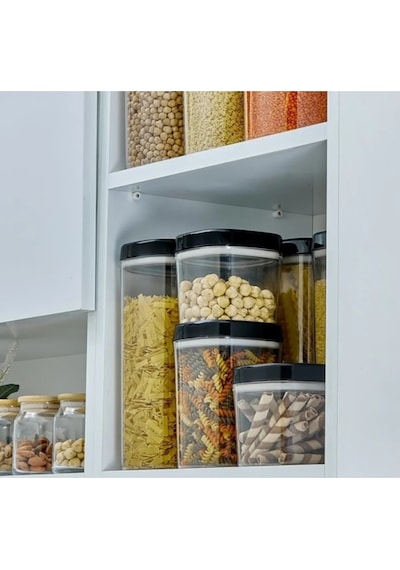 Erzak Saklama Kabı 3lü Set Silikonlu Sızdırmaz Kapak 1800 Ml 1000 Ml 600 Ml Siyah