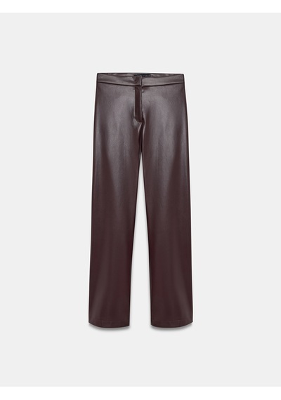 Dilvin 72237 Suni Deri Çan Paça Pantolon-bordo Bordo