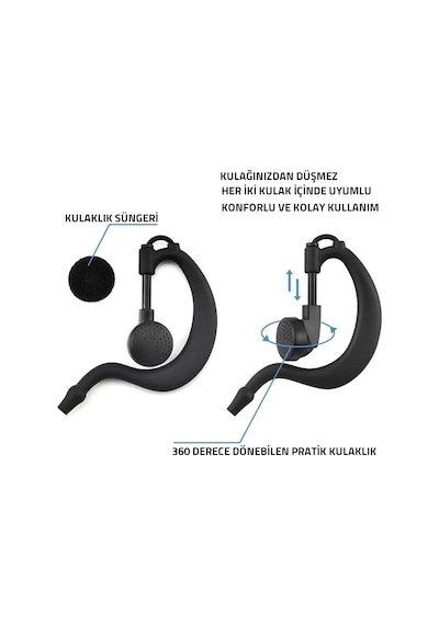 Quansheng UV-K5 UV-K6 Uyumlu Kablolu Mikrofonlu Kulaklık