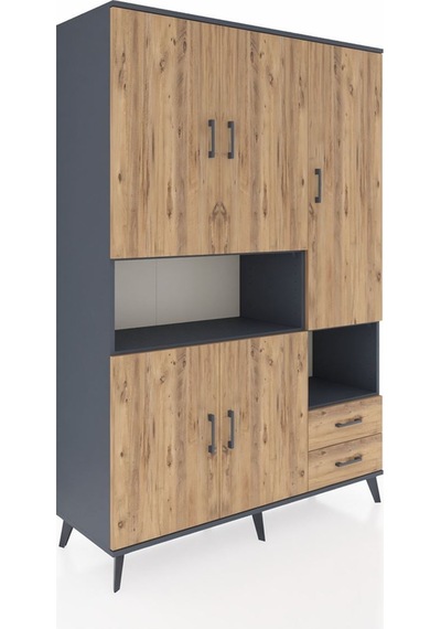 Hyperion Dolap 10 Raflı 2 Çekmeceli 5 Kapaklı 132x44x195 Antrasit-çam/çam Atlas Çam/atlas Çam Hyperion Dolap 10 Raflı 2 Çekmeceli 5 Kapaklı 132x44x195 Antrasit-çam/çam Atlas Çam/atlas Çam