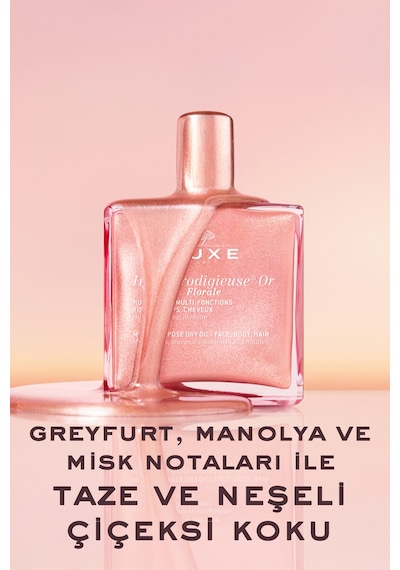 Nuxe Huile Prodigieuse Or Pembe Parıltılı Çiçeksi Çok Amaçlı Kuru Yağ 50 Ml 2 Adet