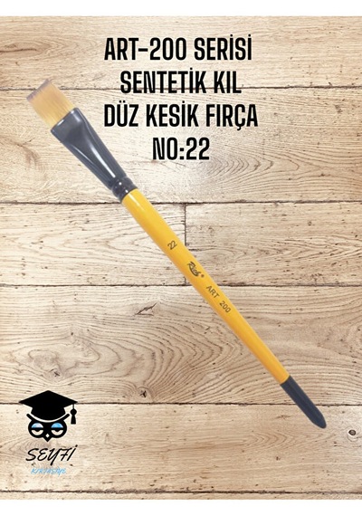 Art-200 Serisi Sentetik Düz Kesik Kıl Fırça No:22