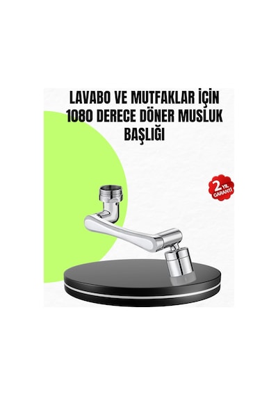 2 Modlu 1080 Dönebilen Musluk Başlığı Esnek 3 Eklemli Hareketli Tasarım
