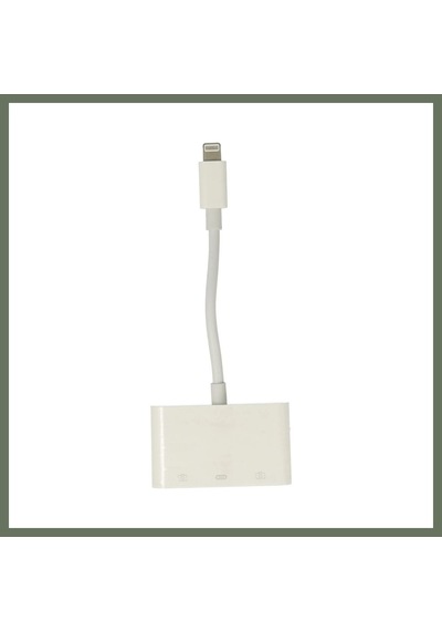 Bezos Apr23 Apple Uyumlu iPhone Otg 3in1 - Beyaz Bezos1
