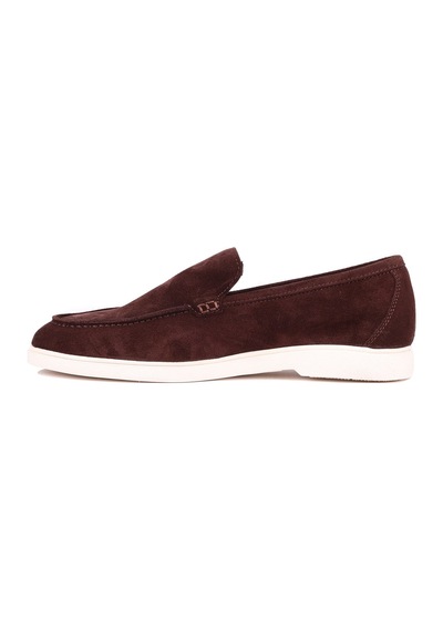 Shoetyle - Hakiki Süet Deri Kahverengi Erkek Loafer - 115-k664 -1604 Kahve Rengi