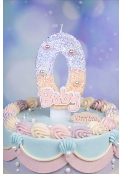 Sarı Baby Rakam Mum Doğum Günü Pasta Süsü