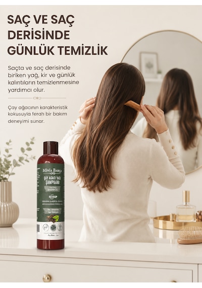 Çay Ağacı Şampuan Çay Ağacı, Isırgan Otu Ve Buğday Proteini İçeren Saç Ve Saç Derisi Bakım Şampuanı, 400 Ml Kepekli - Yağlı