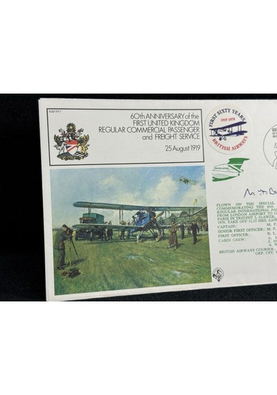 1979 İngiltere Hava Yollarının Islak İmzalı Özel Gün Damgalı İlk Gün Zarfı Aerophilately Gb 1979 Re  Teşhir Ürün