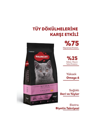 Paunchy Tavuklu Yavru Kedi Maması 15 KG
