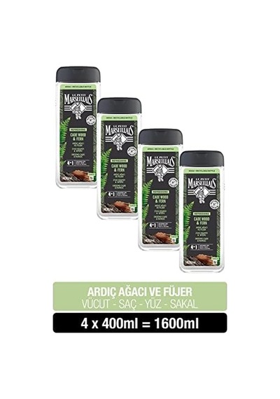 Duş Jeli Men Serisi Ardıç Ağacı Ve Füjer 4 X 400 Ml Çok Renkli Açık Mavi
