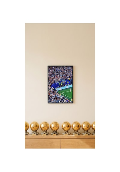 Lionel Messi The Goat Siyah Çerçeveli Motivasyon Tasarım Tablo 35x50 Futbol