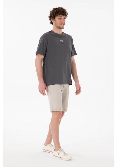 U.S. Polo Assn. Erkek Comfort Fit Bisiklet Yaka Antrasit Tişört 50306450-VR006