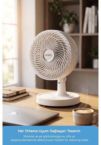 Sinbo Sf-7703 Kompakt Mini Masaüstü Fan Sessiz Vantilatör