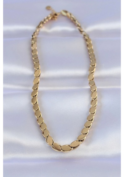 316l Çelik Gold Renk Arpa Model Kolye 001 - Beyaz