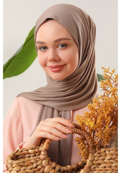 Melodi Scarf Tesettür Penye Şal Bej BEj