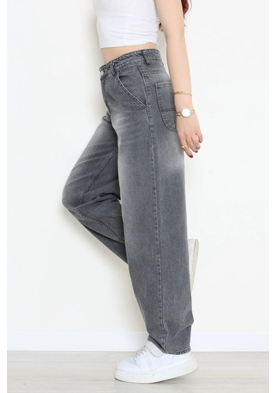 Modi Yan Cep Baggy Kot Pantolon Füme - 32876.2059. Altın - Siyah