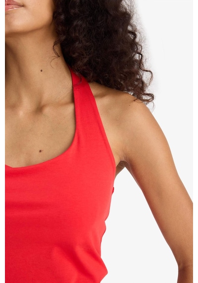 DeFacto Fit Dar Kesim Crop Halter Yaka Kırmızı Bluz F6279AX25SMRD51