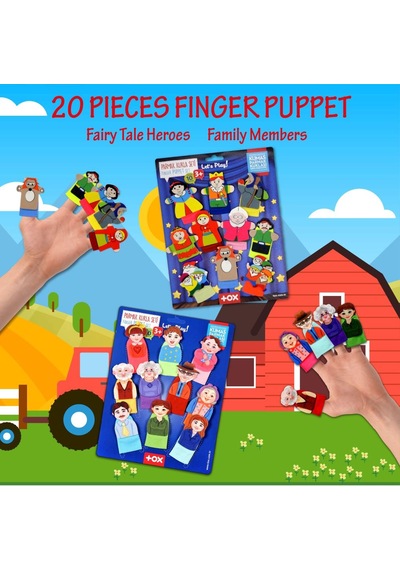 2 Set - 20 Parça Tox Masal Kahramanları ve Aile Bireyleri Parmak