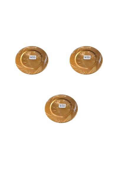 Kullan At Parti Davet Sunum Servis Plastik Sert Mika Tabak - 26 Cm. - Altın - 6 Adetlik 3 Paket