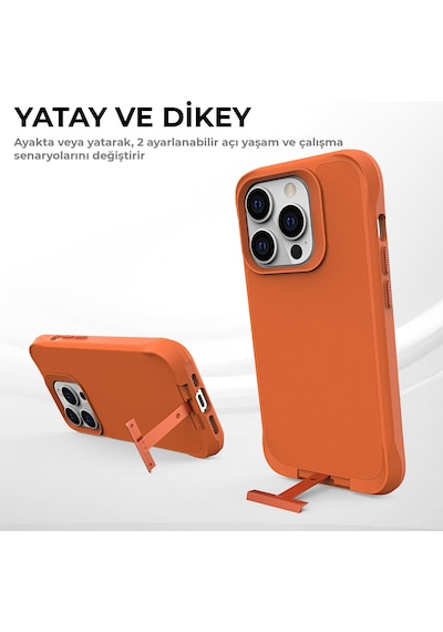 Bix Apple Uyumlu iPhone 14 Pro Max Vortex Magsafe Kılıf Stand Özellikli 3x Korumalı Mikro Fiber İç Yüzey Turuncu Bix Apple Uyumlu iPhone 14 Pro Max Vortex Magsafe Kılıf Stand Özellikli 3x Korumalı Mikro Fiber İç Yüzey Turuncu