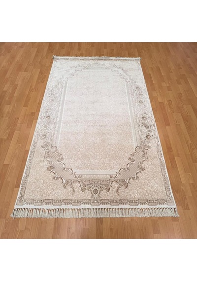Floral Madalyon 160 X 230 Yün Halı Bej