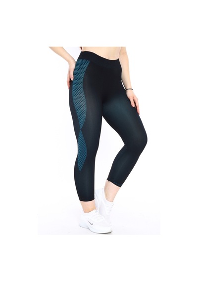 Escetic Kadın Spor Siyah Kısa Tayt, Yumuşak Kumaş-4303 - Xs/s