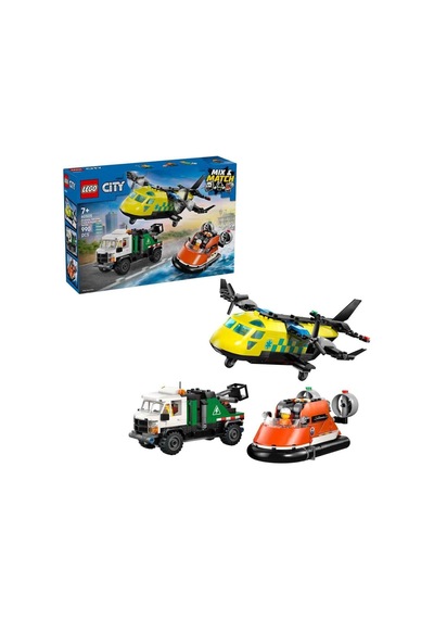60505 Lego City Uçak, Servis Kamyonu Ve Hoverkraft 990 Parça +7 Yaş