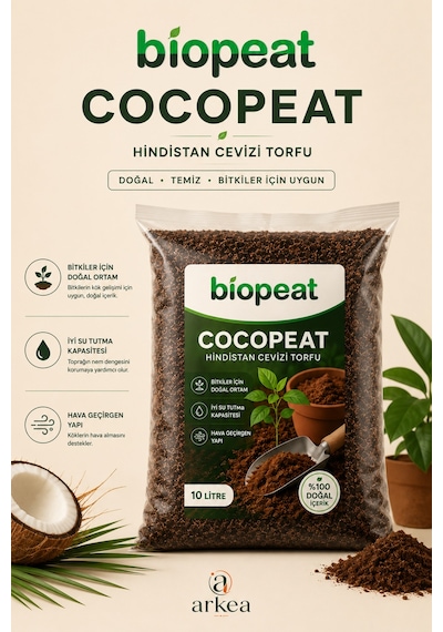 Cocopeat Hindistan Cevizi Torfu 10 Litre Saksı, Çiçek Ve Fide İçin Bitki Yetiştirme Ortamı 1000