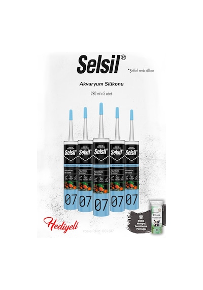 Selsil 5 Adet Akvaryum Silikon Şeffaf Ve Rosıe